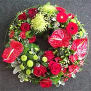 Modern Red Rose Grouped Wreath