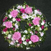 Pink Rose  Mixed Wreath