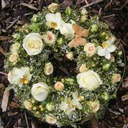 Beautiful White Rose &amp; Orchid Wreath