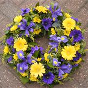 Yellow &amp; Blue Mixed Wreath