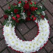 Based Wreath with Rose Spray