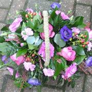 Basket of Mixed Pinks &amp; Purples