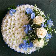 Based Posy with a Blue &amp; White Spray